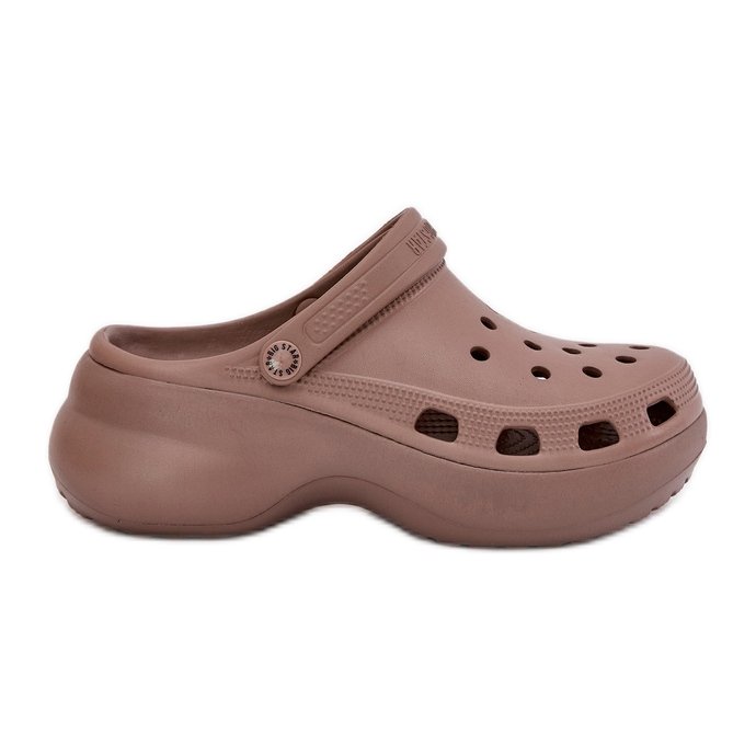 Piankowe Klapki Damskie Na Masywnej Podeszwie Big Star RR274A121 Ciemnobeżowe beżowy