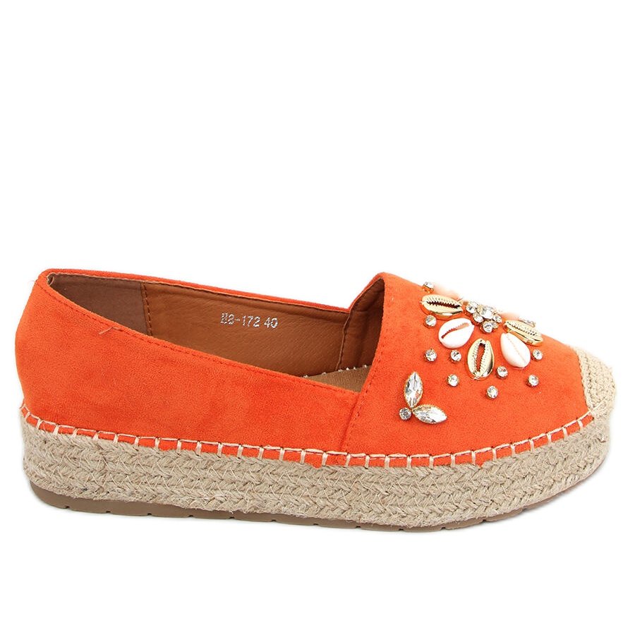 Espadryle z muszelkami Manami Orange pomarańczowe