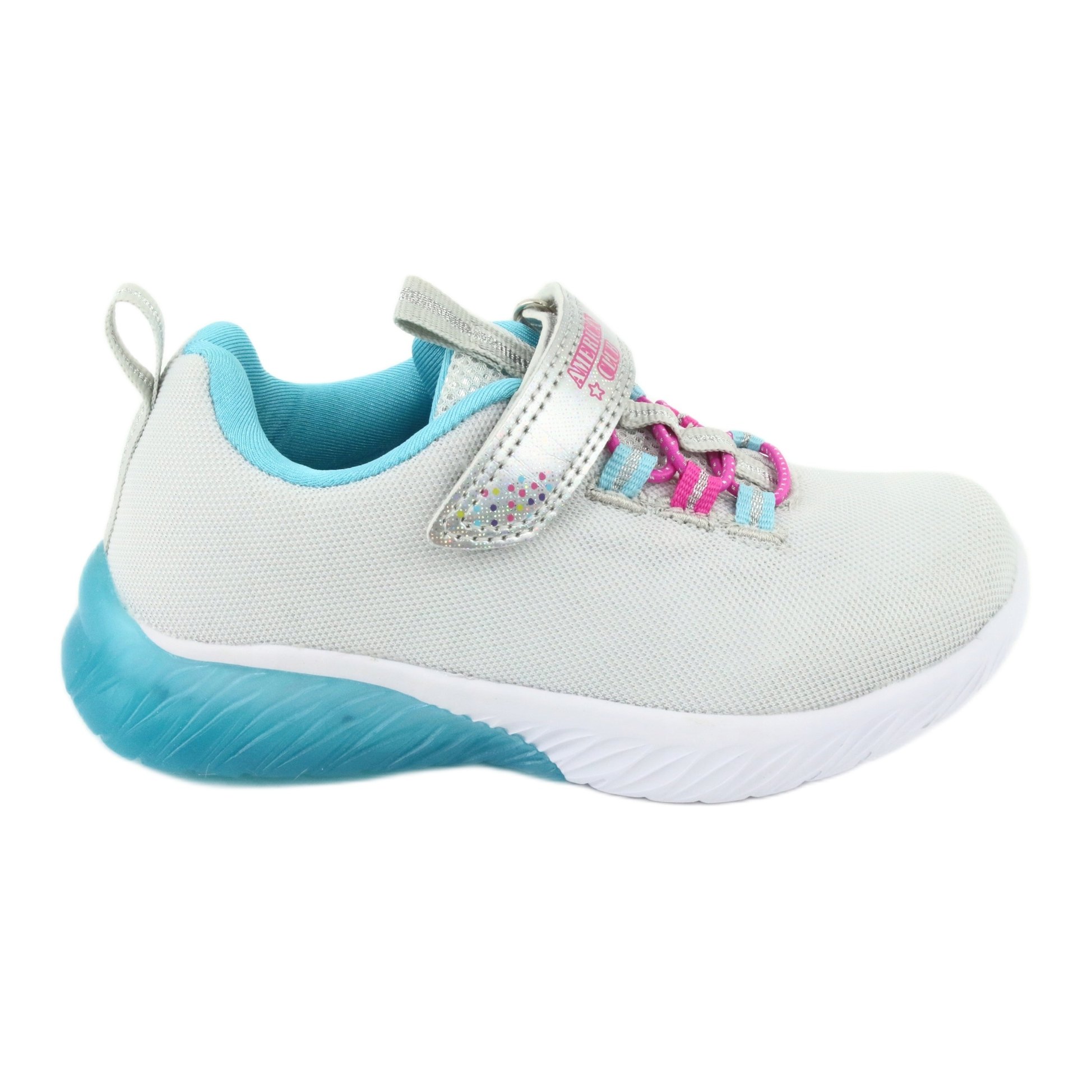 Buty sportowe blue American Club ES14 szare niebieskie różowe