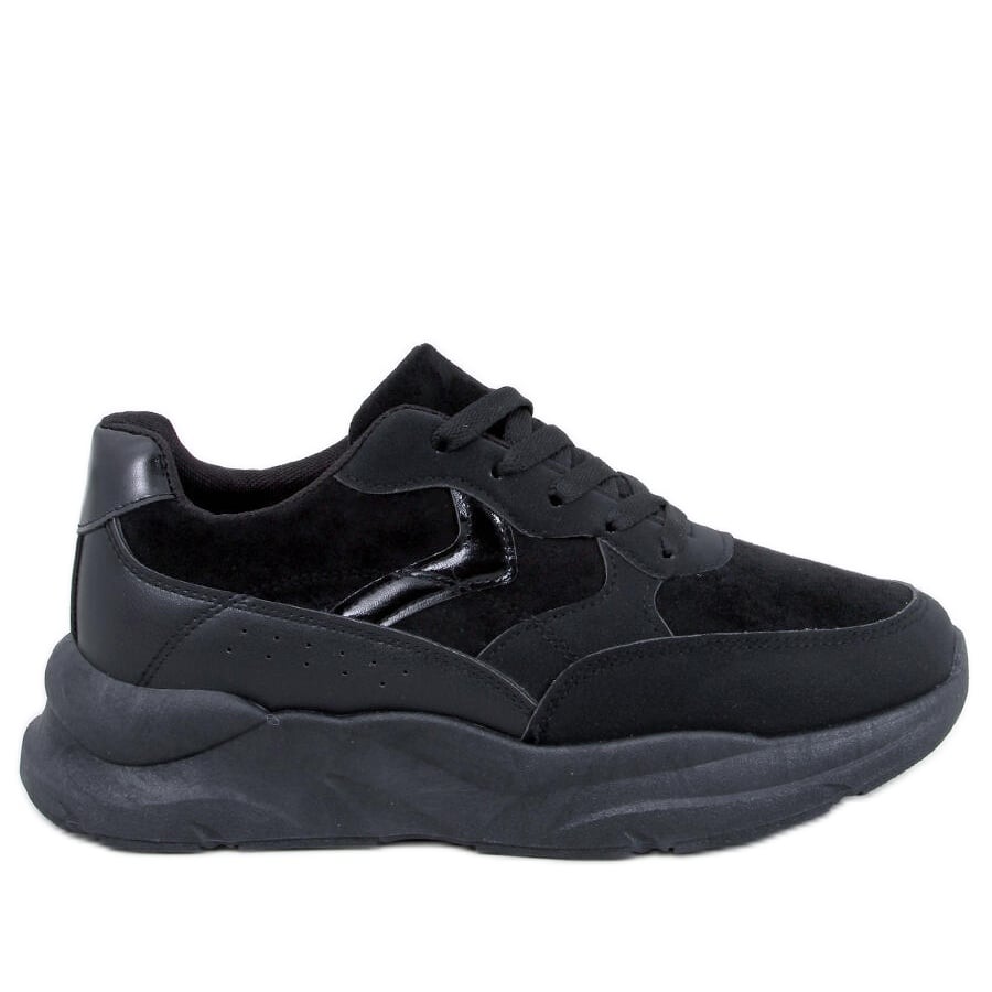 Sneakersy na koturnie Clervie Black czarne
