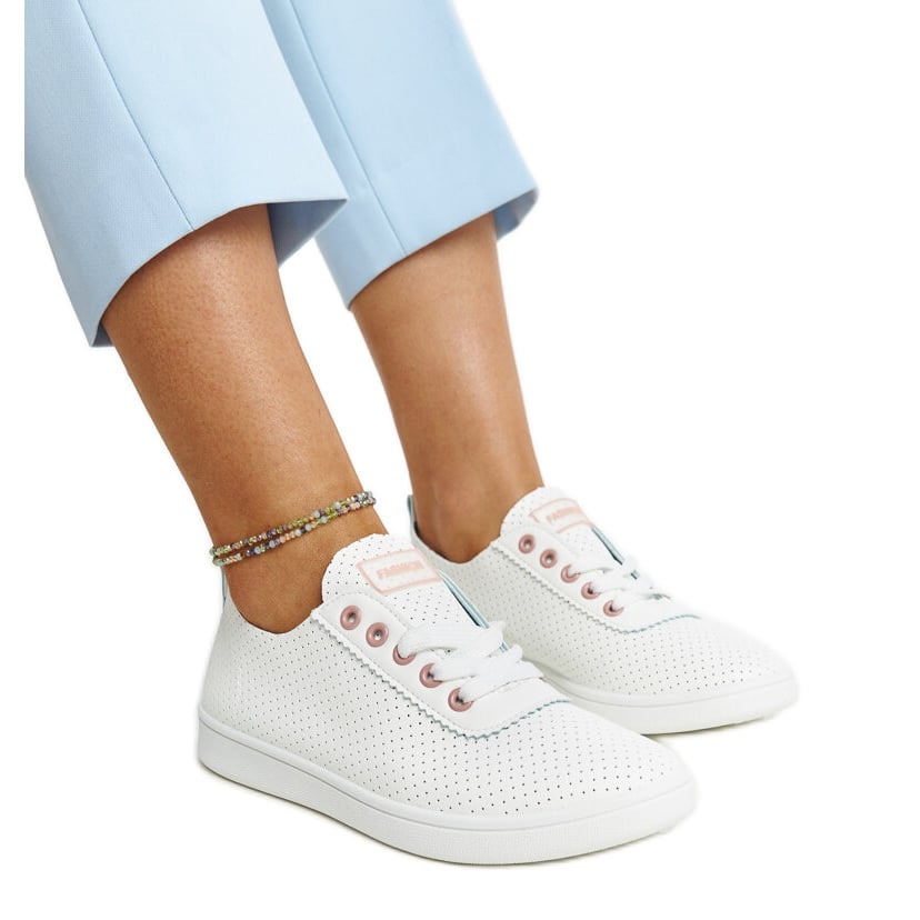 Białe trampki eko-skórzane Yusra