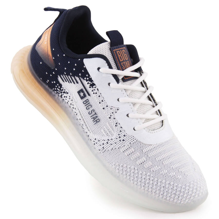 Buty sportowe męskie biało-czarne Big Star NN174474 białe