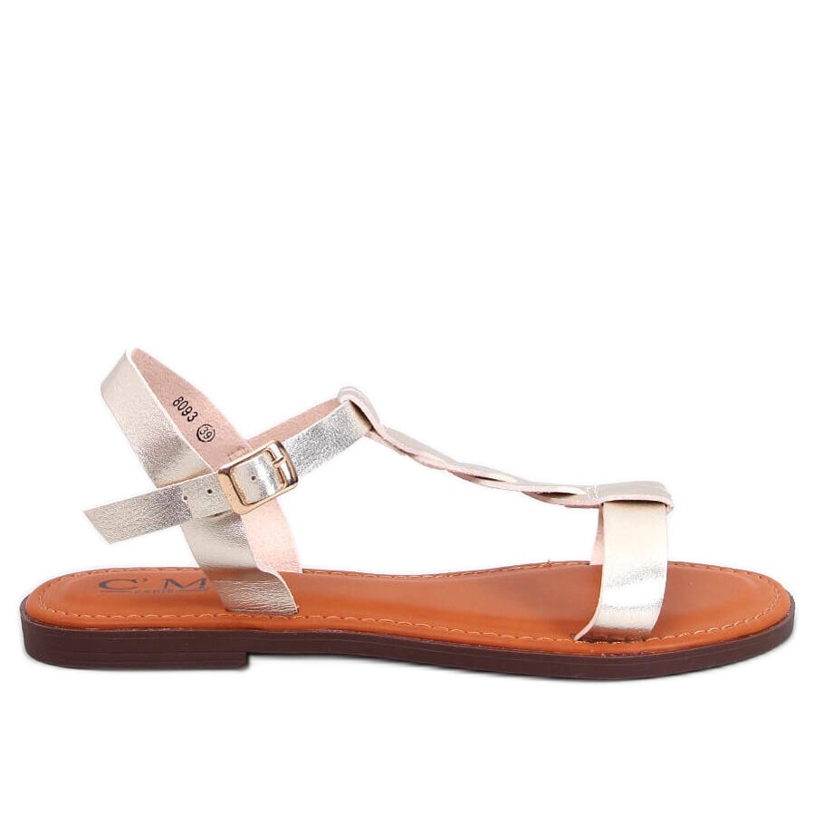 Sandałki damskie Pourta Gold złoty