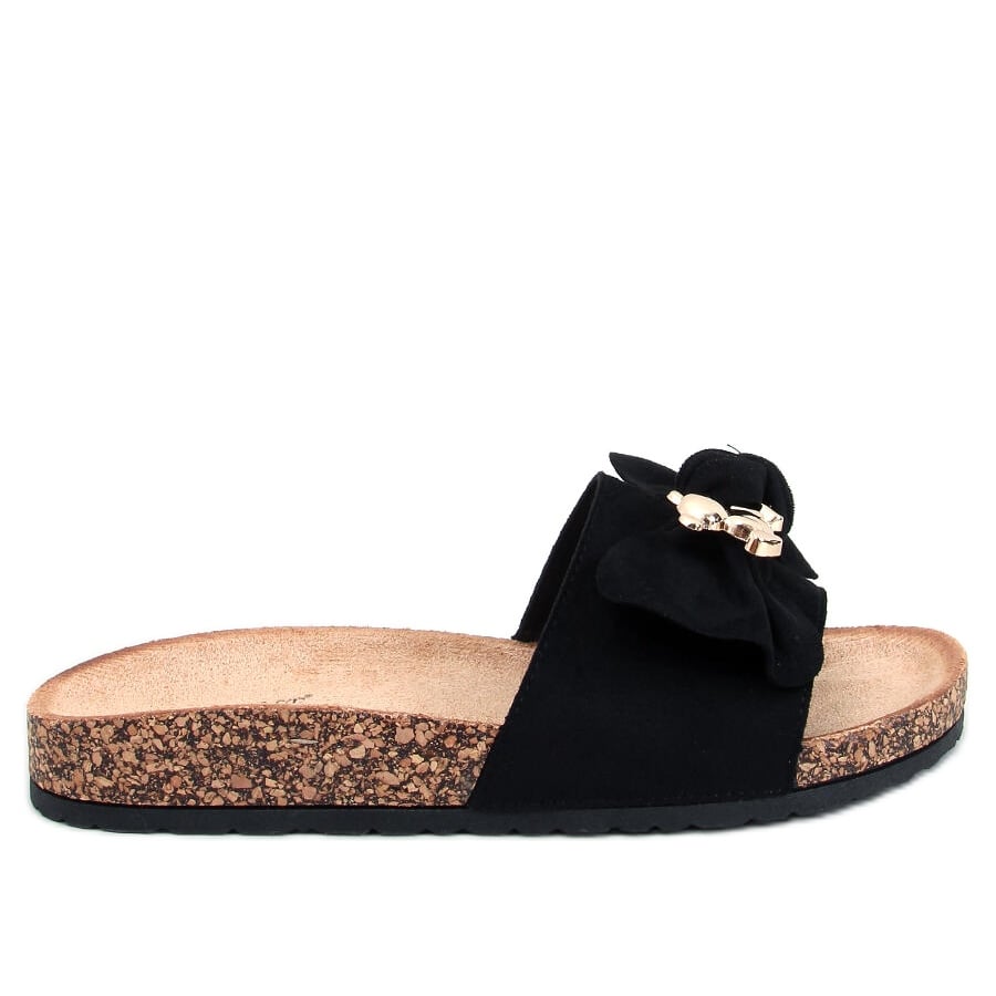 Klapki korkowe z misiem Loups Black czarne