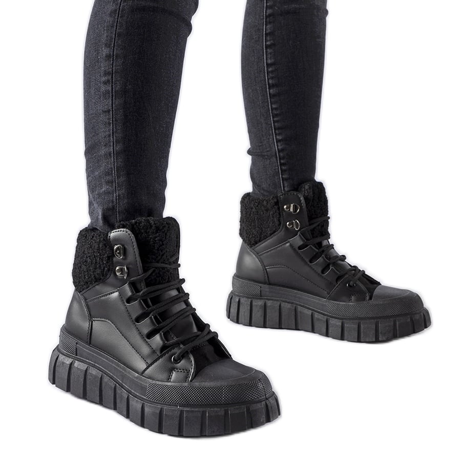 Czarne ocieplane trampki Adamsville