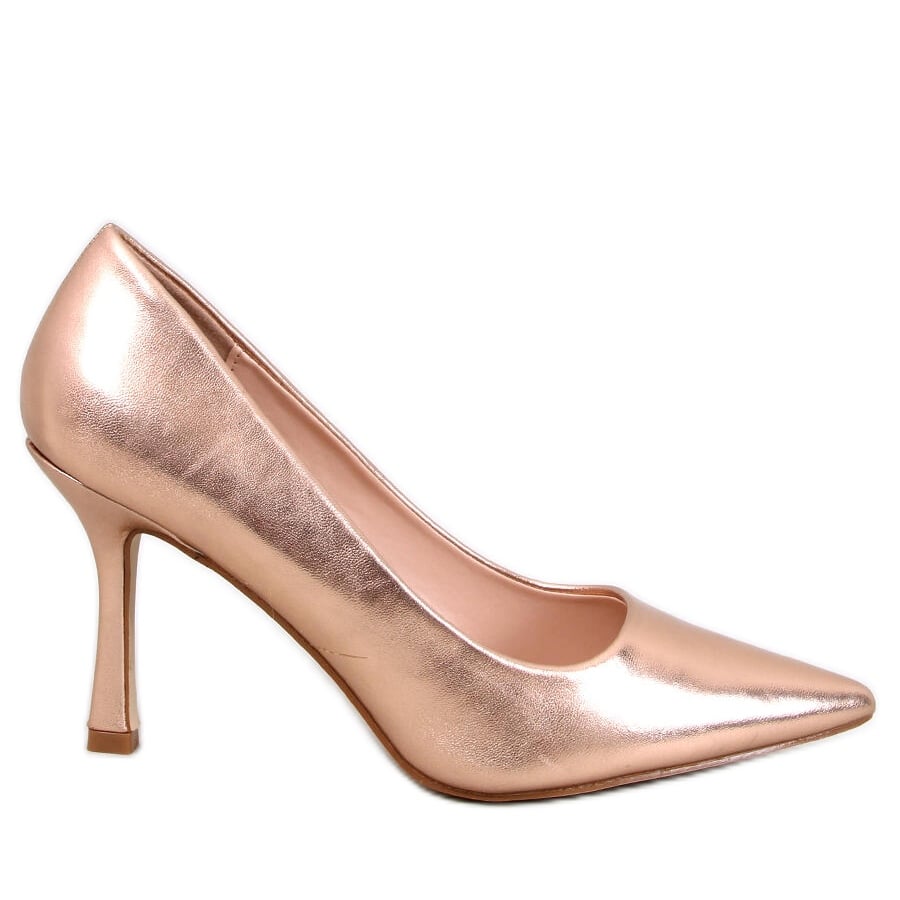 Szpilki damskie licowe Aurora Champagne różowe