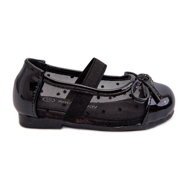 Balerinki Dziecięce Z Kokardką Czarne Jellema