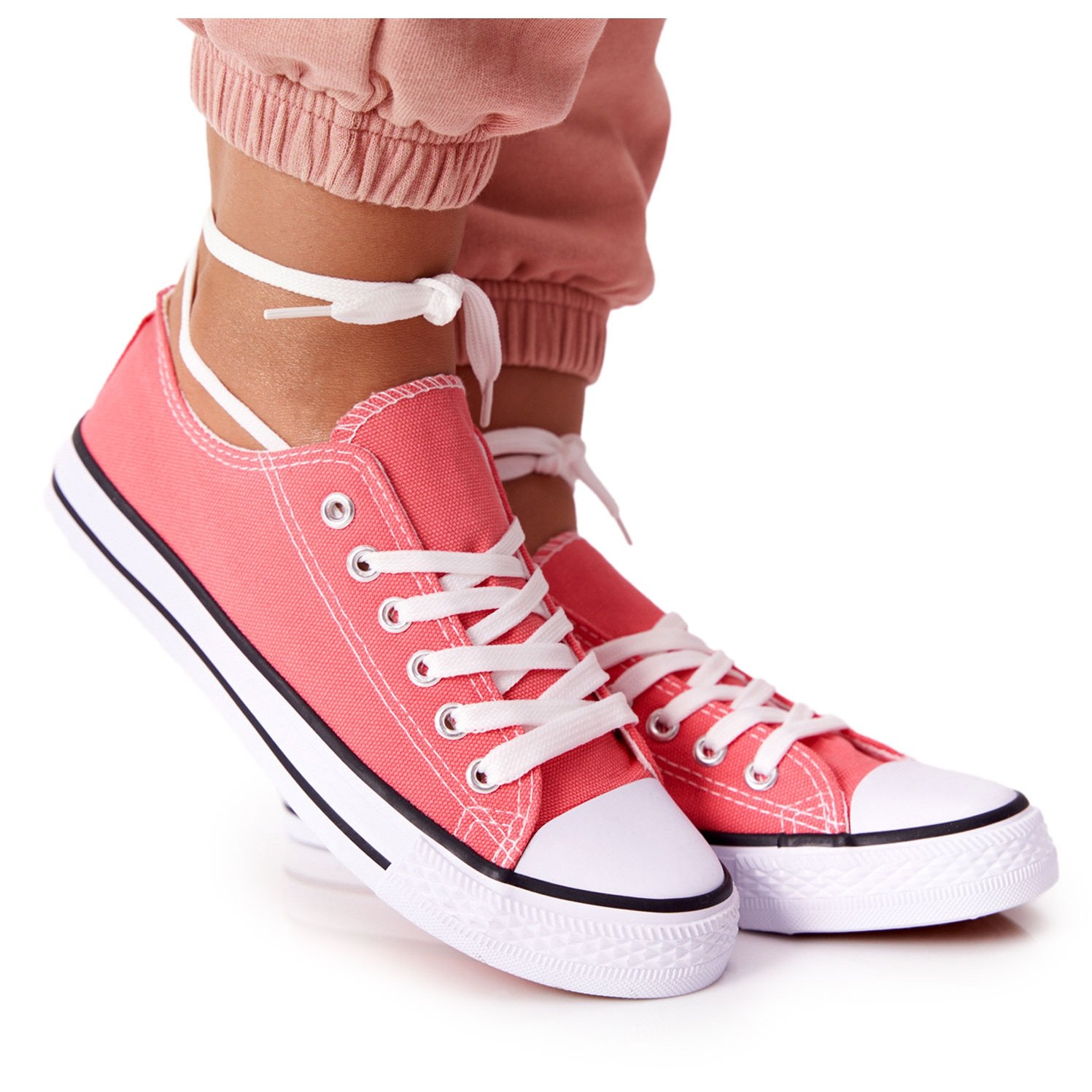 Damskie Klasyczne Trampki Koralowe Omerta czerwone