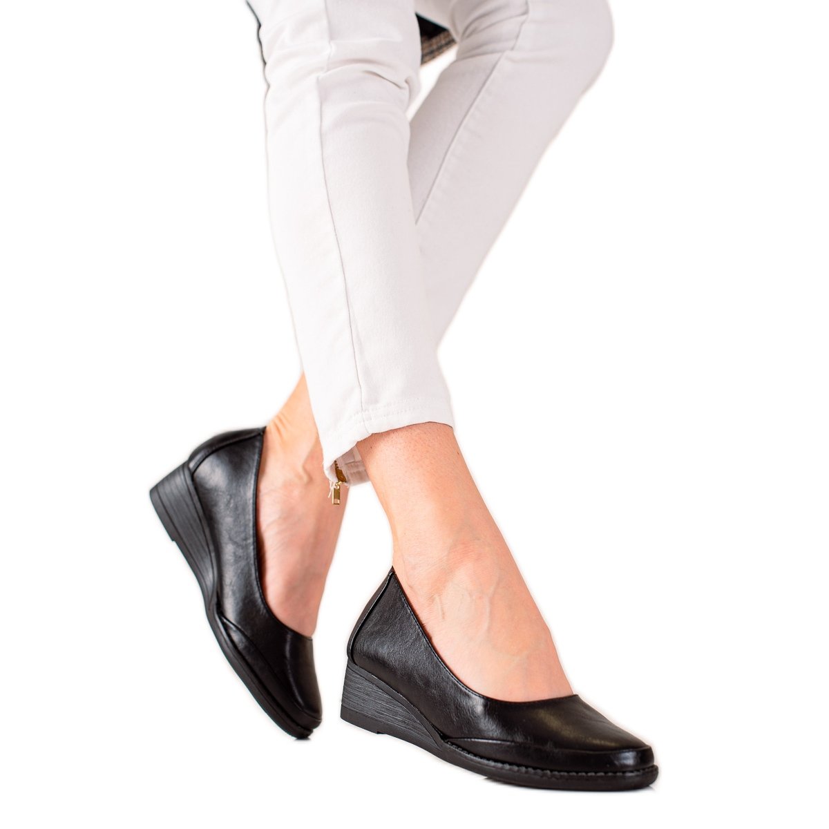 Casualowe Czółenka VINCEZA czarne