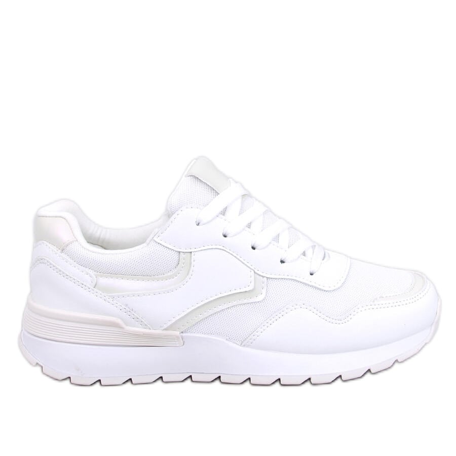 Sneakersy damskie opalizujące Navar White białe