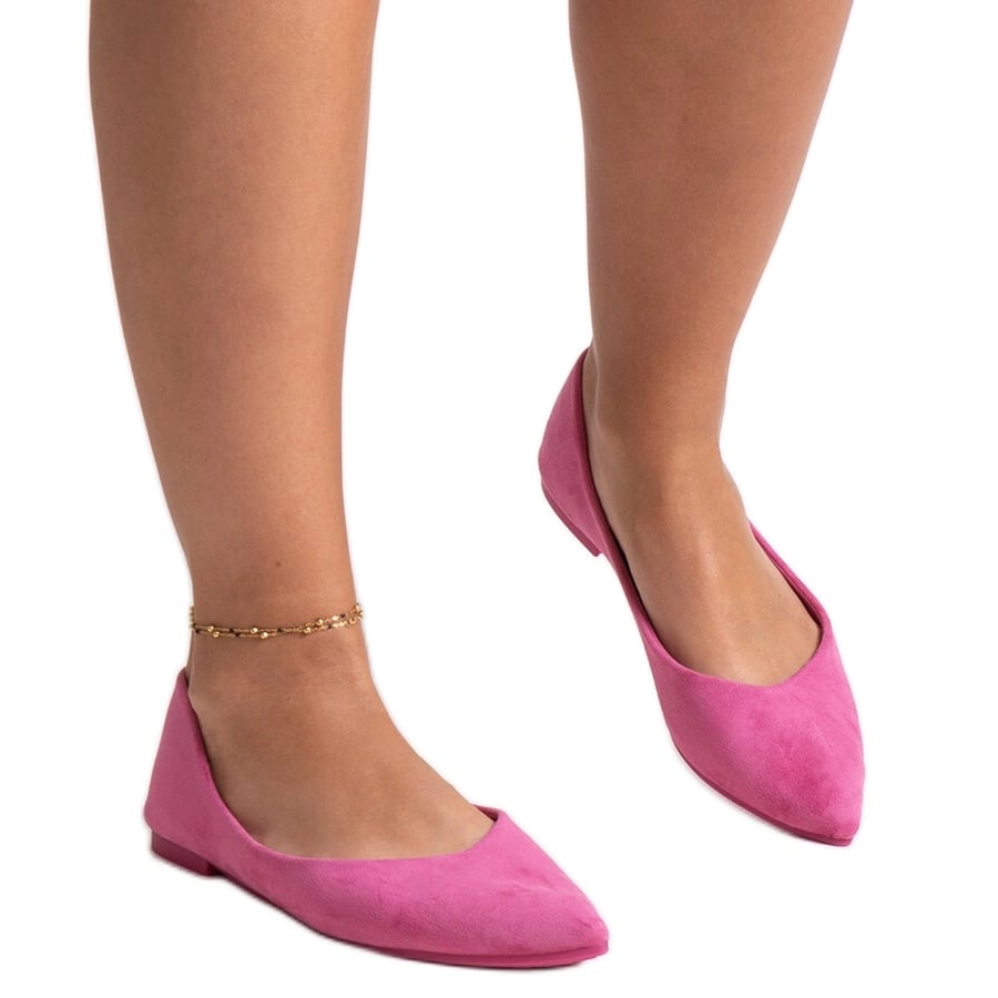 Balerinki ze szpiczastym noskiem Mays różowe