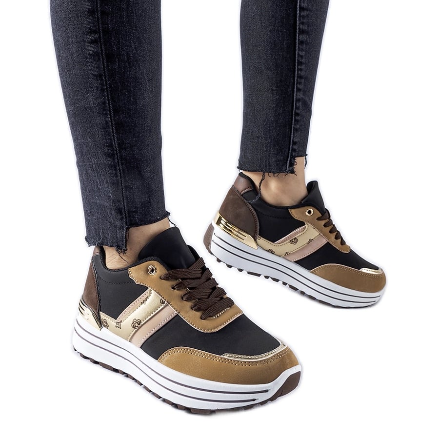 Brązowe sneakersy na platformie Provinciale