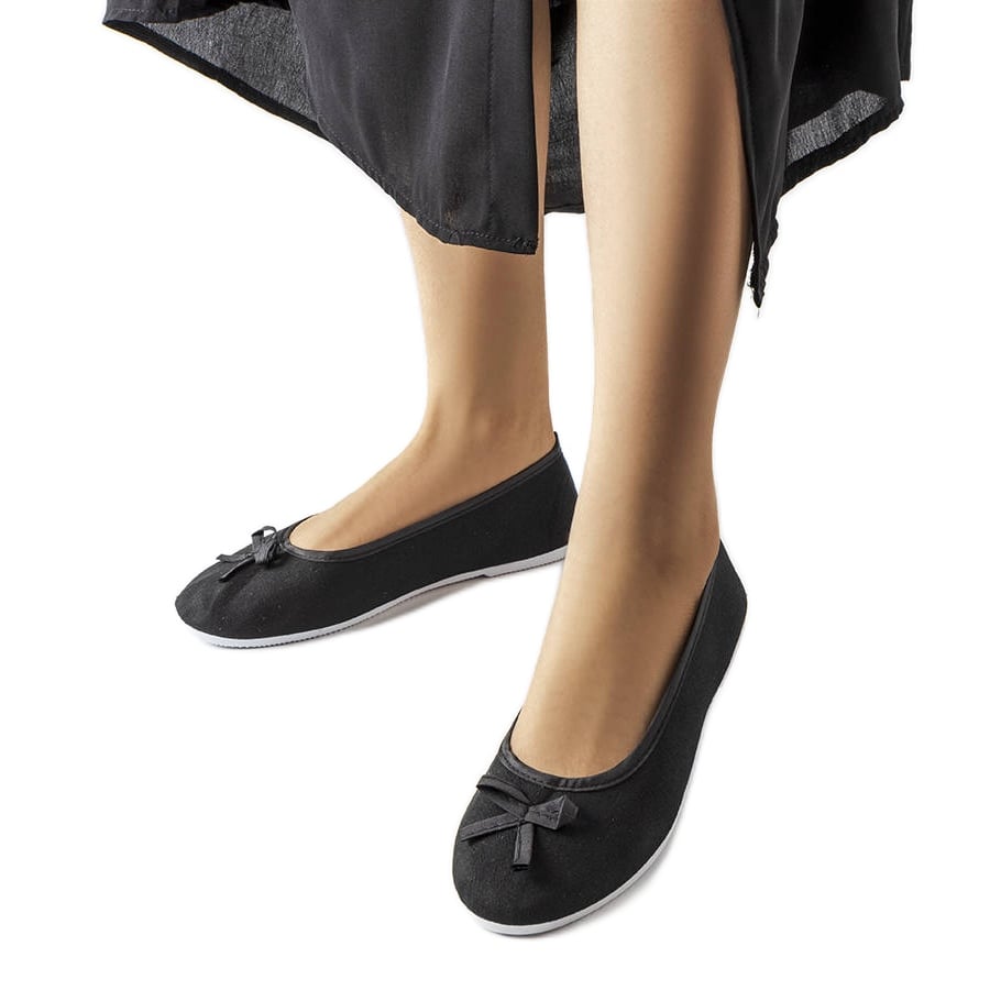 Inna Czarne materiałowe balerinki Gendron