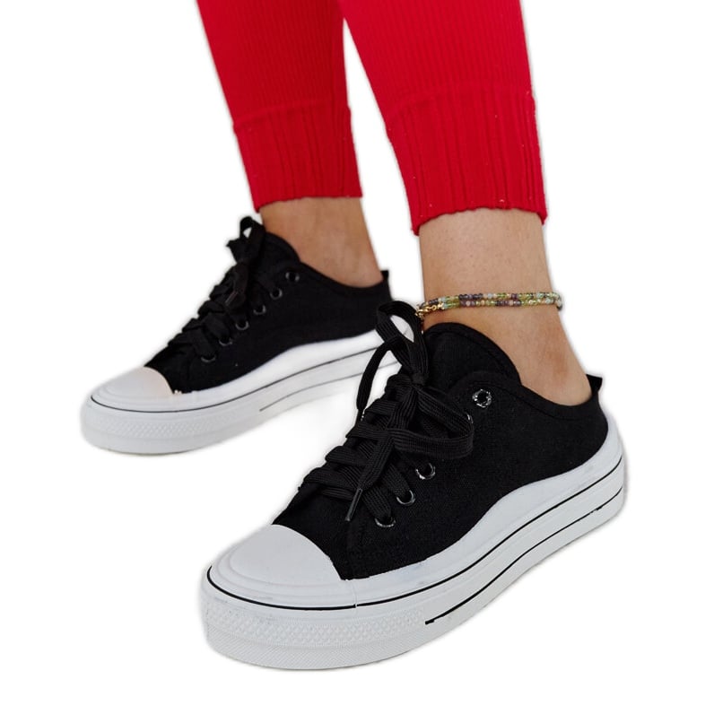 Czarne trampki na platformie Fiori