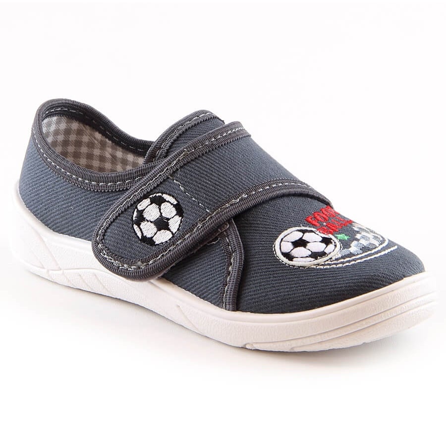 Kapcie tenisówki chłopięce do przedszkola szkoły na rzep Nazo N019BFW szare