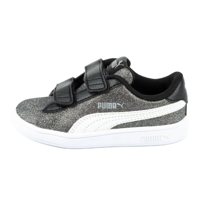 Buty Puma Smash V2 Glitz Glam Jr 367380 04 czarne srebrny