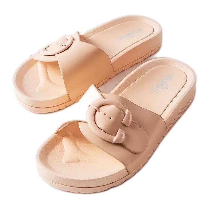 Inna Beżowe klapki z klamerką Généreux beżowy