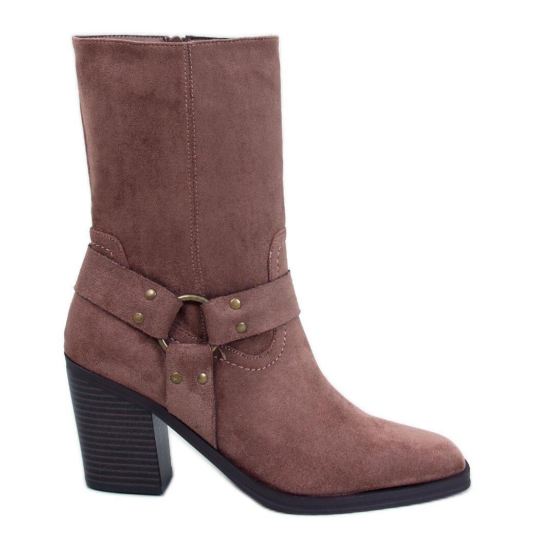 Botki zamszowe kowbojki Hardin Khaki brązowe