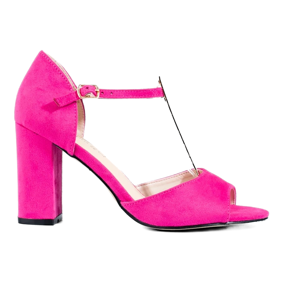 Różowe damskie klasyczne sandały na wysokim słupku Shelovet