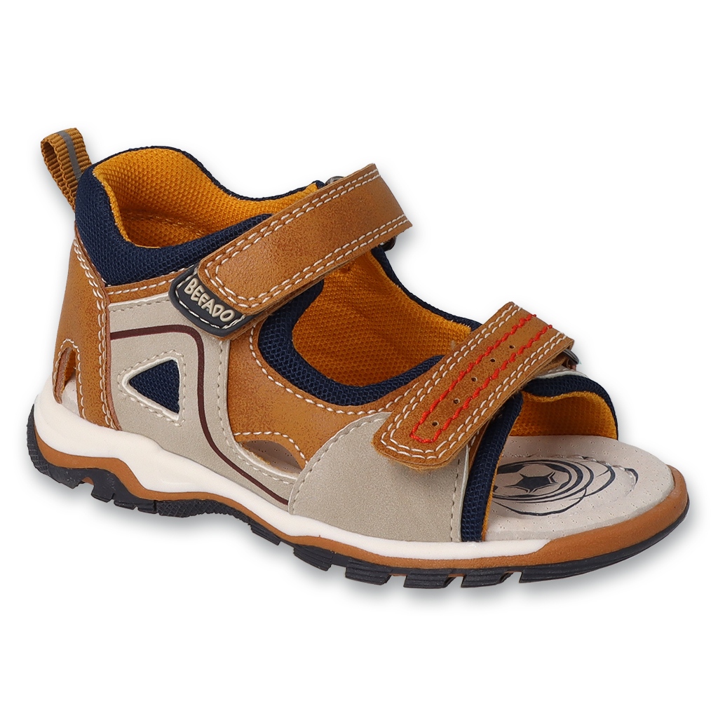 Befado sandałki dziecięce wkładka skórzana 170P099 brązowe-beżowe