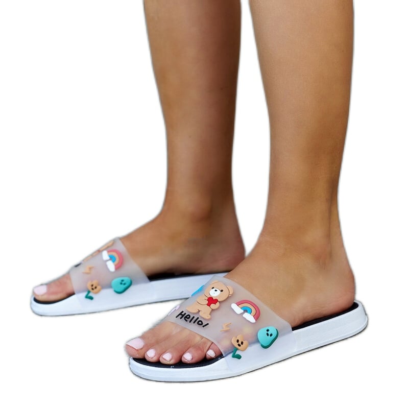 Czarne klapki z gumową cholewką Diaspa