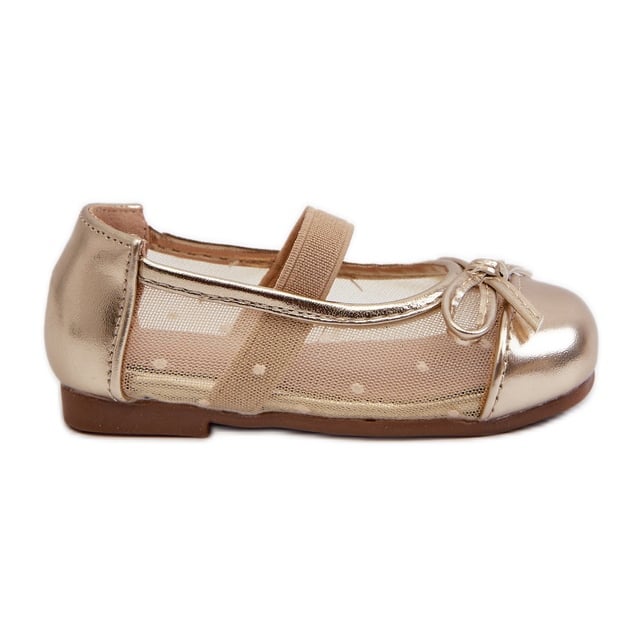 Balerinki Dziecięce Z Kokardką Złote Jellema złoty