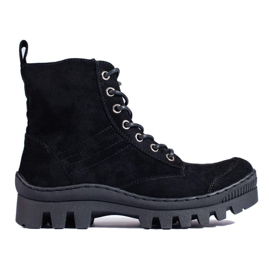 S. BARSKI Sznurowane Botki S.BARSKI czarne