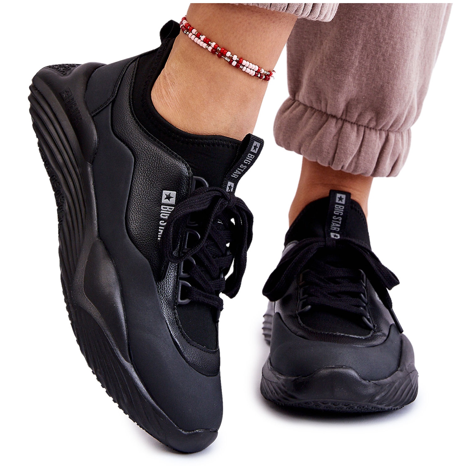 Damskie Sneakersy Memory Foam System Big Star LL274419 Czarne