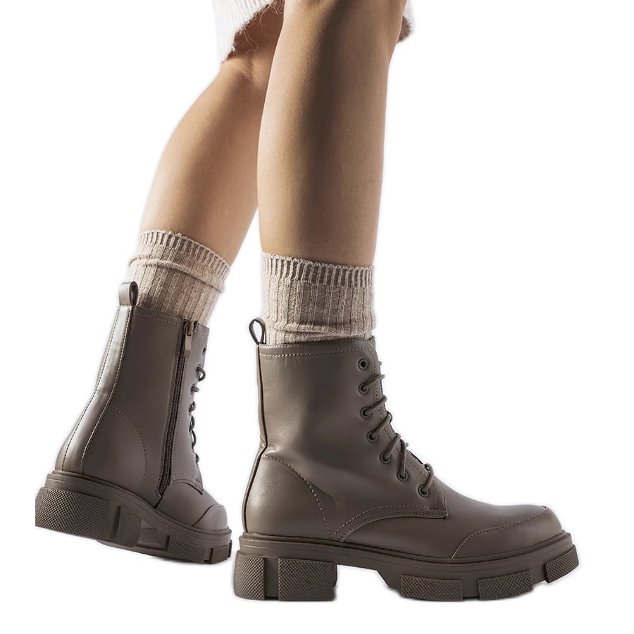 Szaro-brązowe ocieplane workery Cunningham