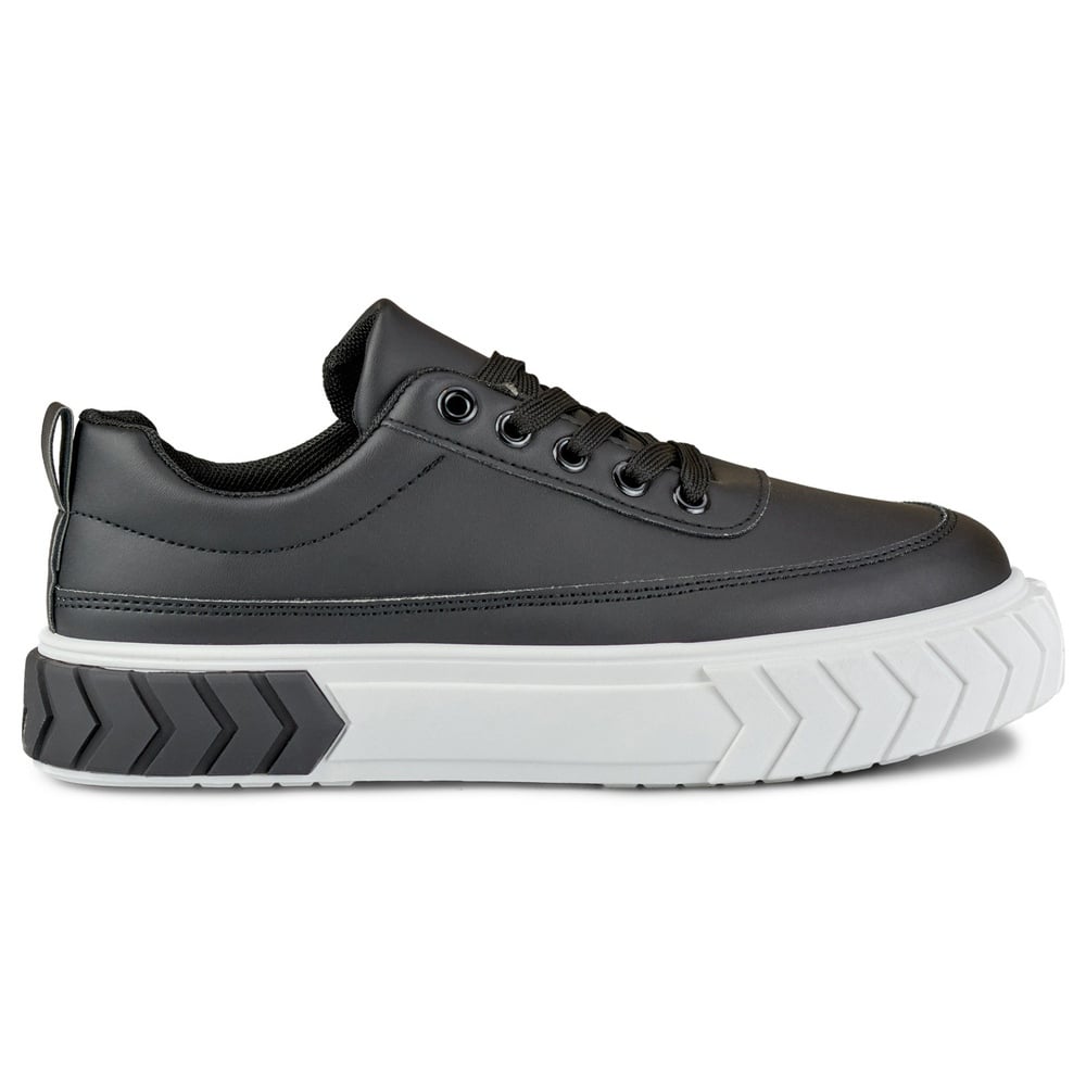 Czarne trampki damskie z ekoskóry