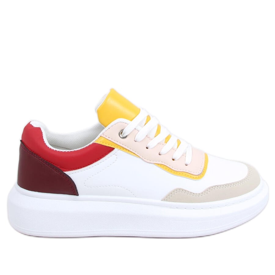 Buty sportowe damskie Dory Burgundy/White białe