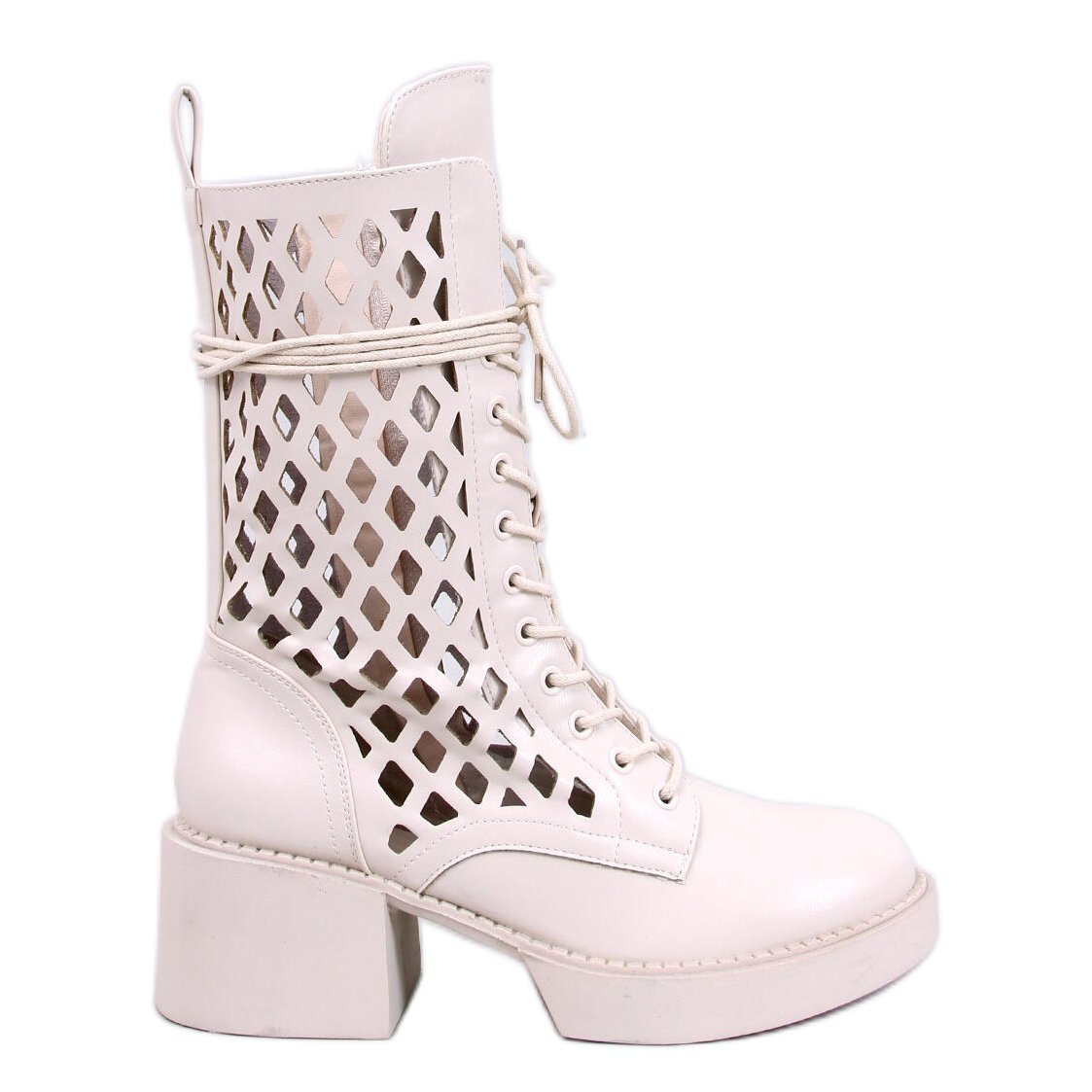 Botki ażurowe Vines Beige beżowy