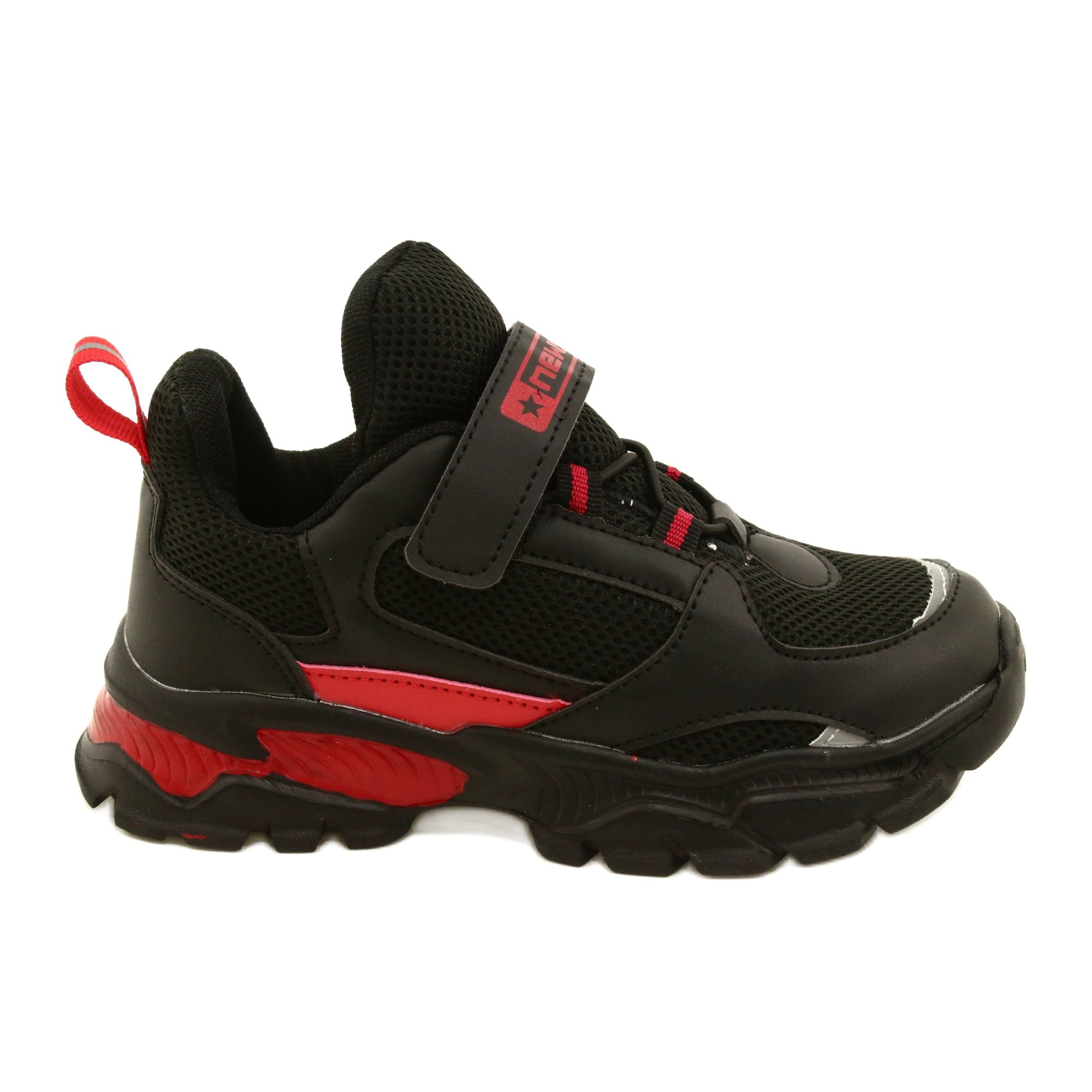 ADI Buty Sportowe Chłopięce Rzepy News 22DZ32-4932 Black-Red czarne