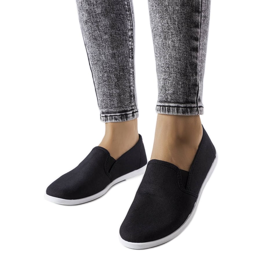 Czarne materiałowe tenisówki Quincy