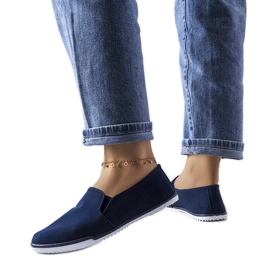 BM Granatowe elastyczne tenisówki Gaulin niebieskie