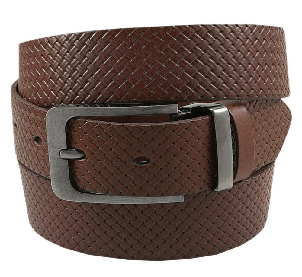 Klasyczny, Skórzany Pasek Męski - Victorio - Ciemny Karmel