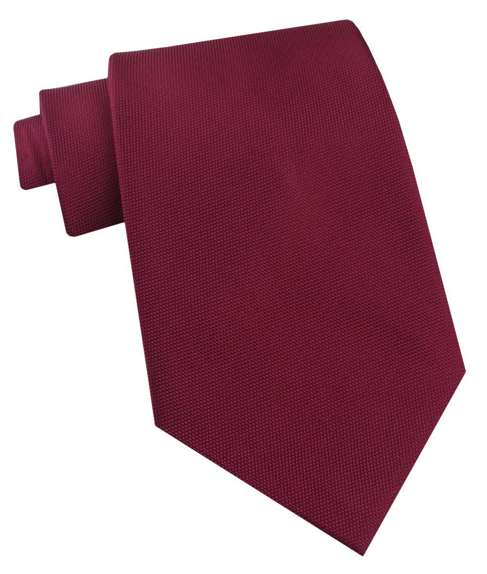 Jedwabny Krawat Męski - His Story - Jednokolorowy, Bordowy