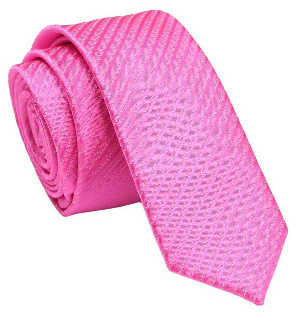 Wąski Krawat - Śledź - Alties - Różowy w Delikatny Prążek