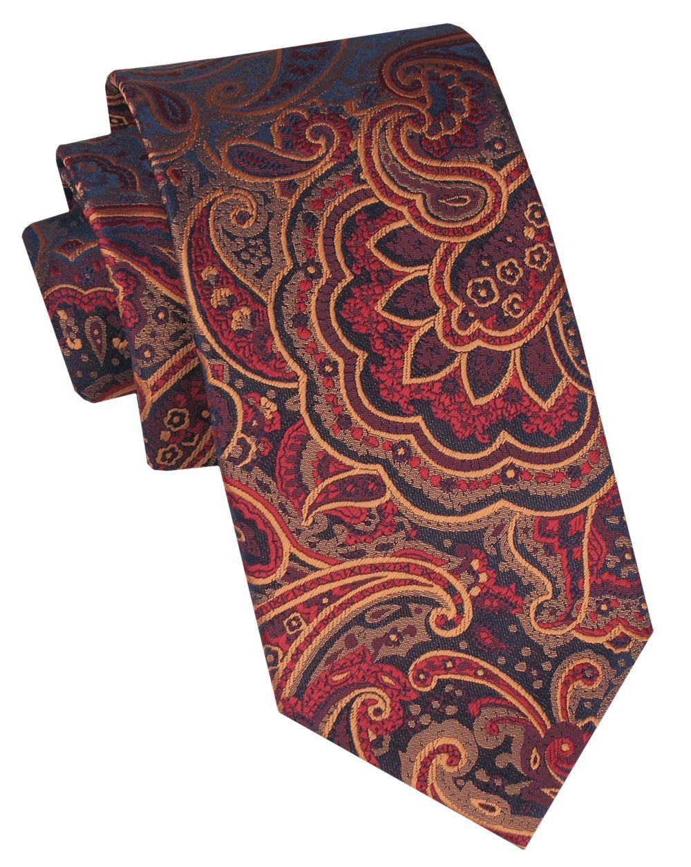 Klasyczny, Męski Krawat Alties - Wzór Orientalny, Beże i Czerwienie
