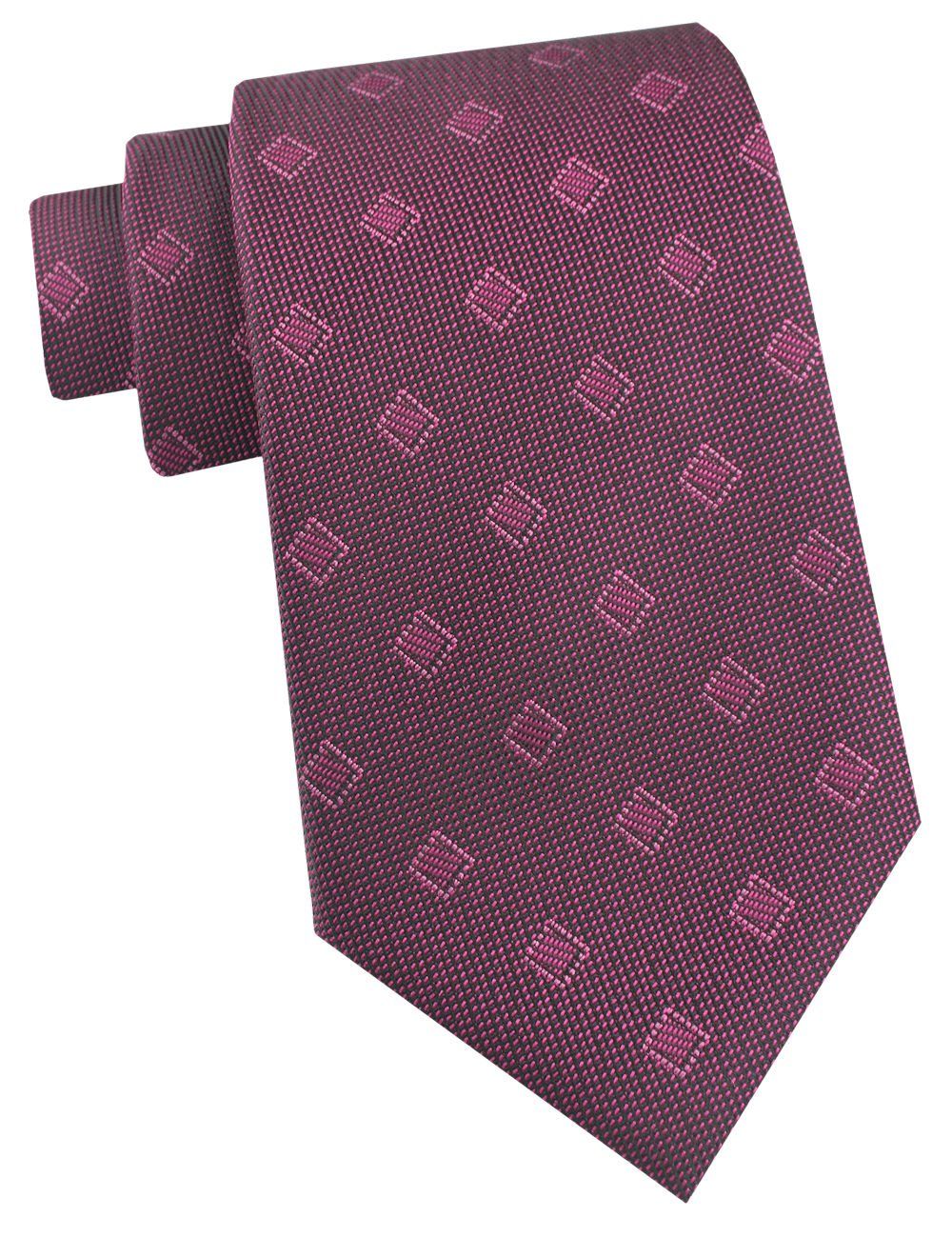 Krawat Męski - Angelo di Monti - Malinowe Bordo w Grochy