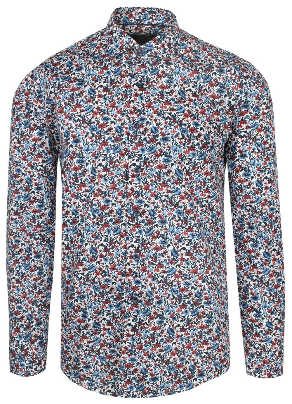 Koszula Męska Wizytowa, Kolorowa w Kwiatki, Krój Prosty, Długi Rękaw, RIGON