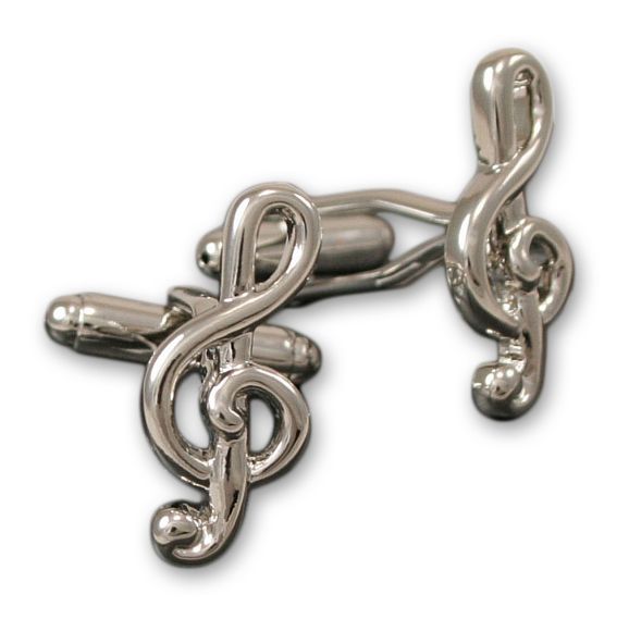 Stylowe, Męskie Spinki do Mankietów - ALTIES - Klucz Wiolinowy