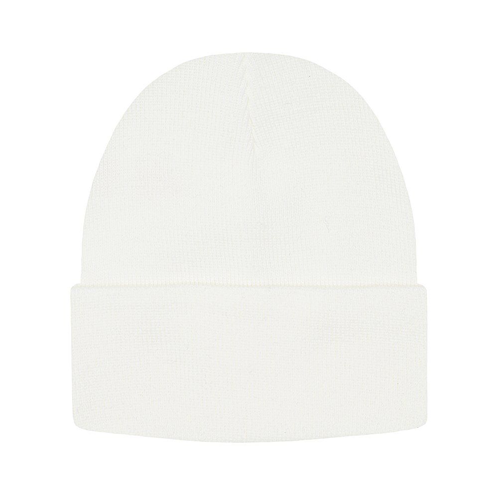 Jednokolorowa Czapka Zimowa Typu Beanie – Zimowa - Biała