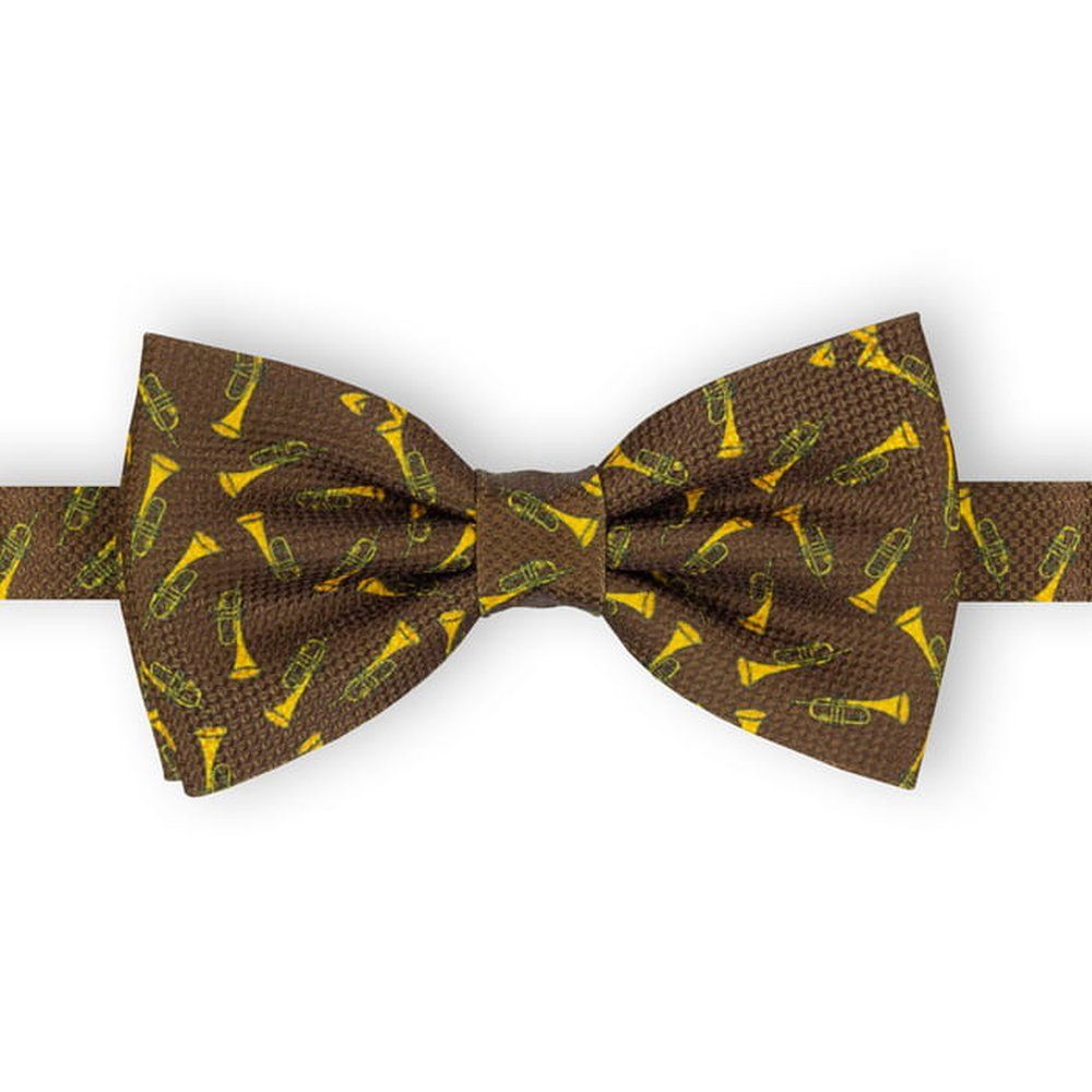 Mucha Męska - His Story - Brązowa w Złote Trąbki