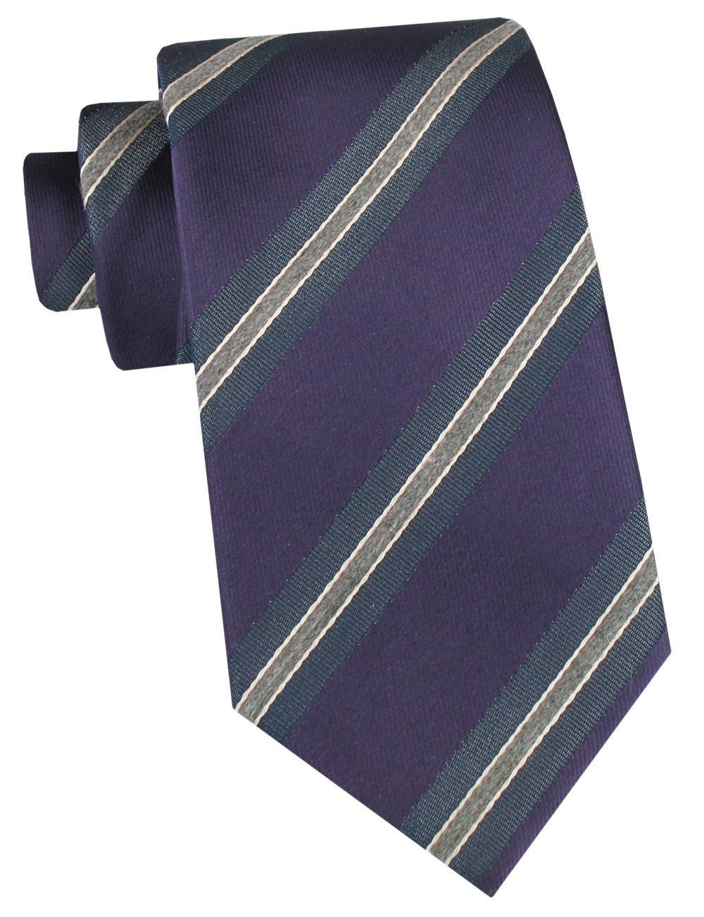 Klasyczny Krawat Klubowy - Alties - Fiolet w Prążek