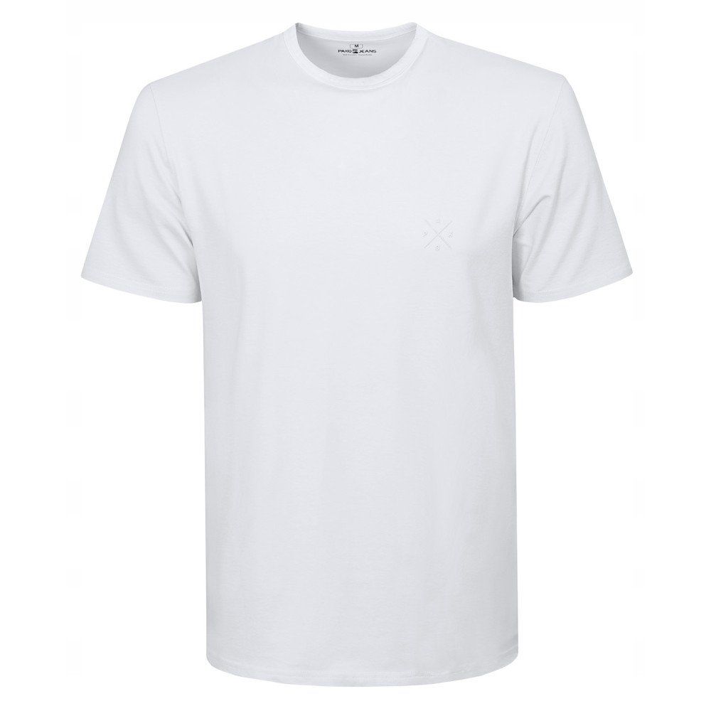 Koszulka Męska (T-Shirt) - Pako Jeans - Domieszka Elastanu, Biała