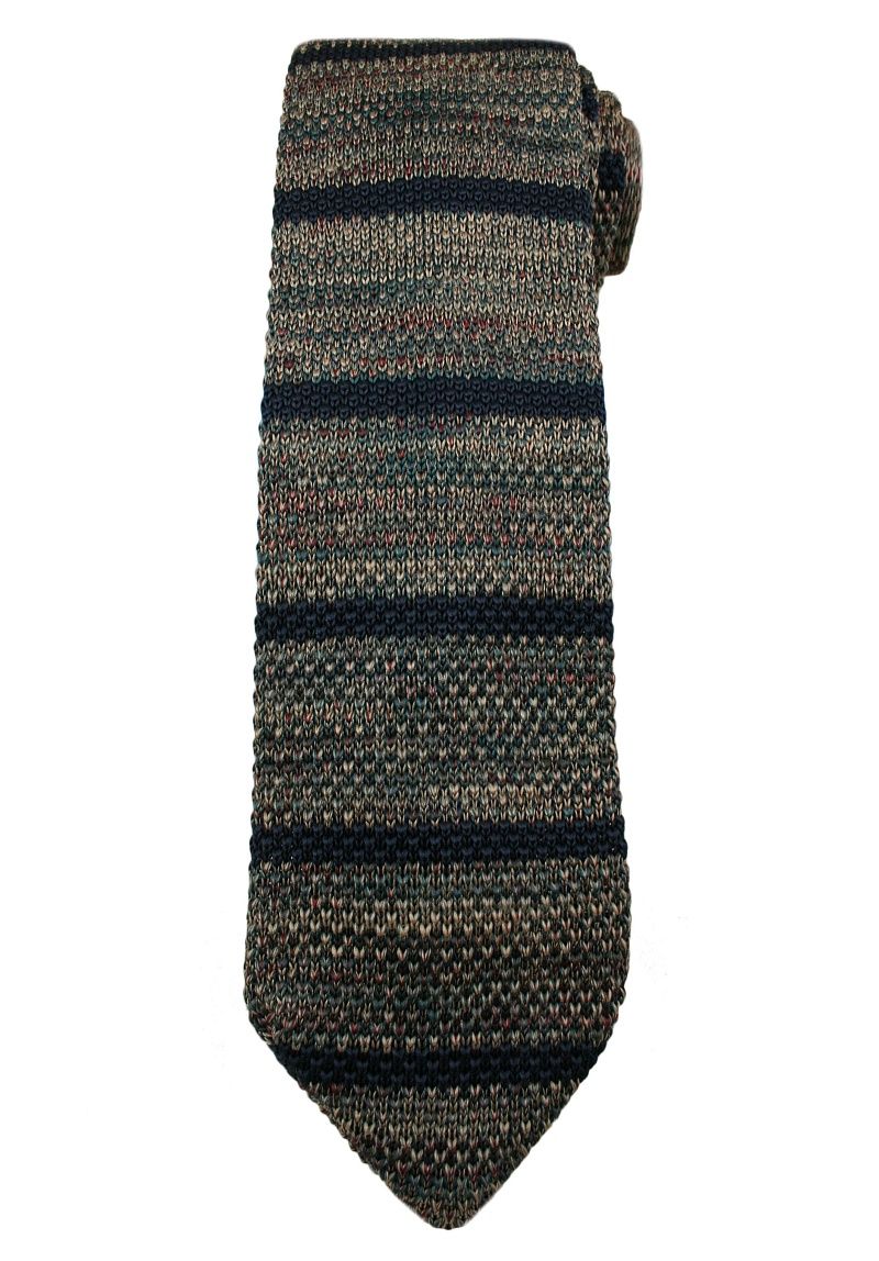 Casualowy, Dziergany Krawat Męski Knit - Melanż