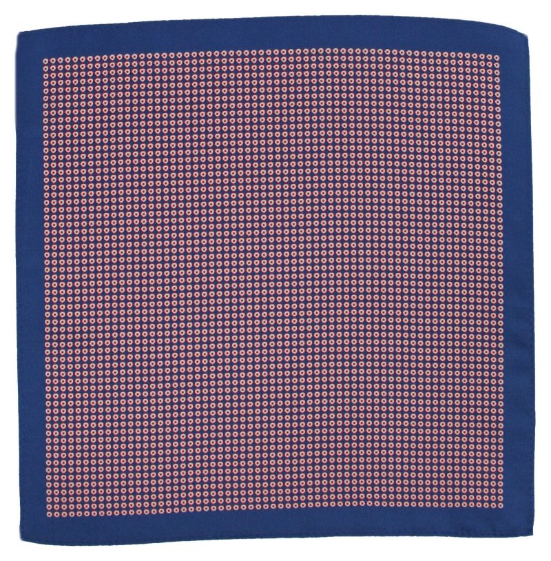 Elegancka, Granatowa, Męska Poszetka w Groszki, Kropki - 30x30 cm - Alties