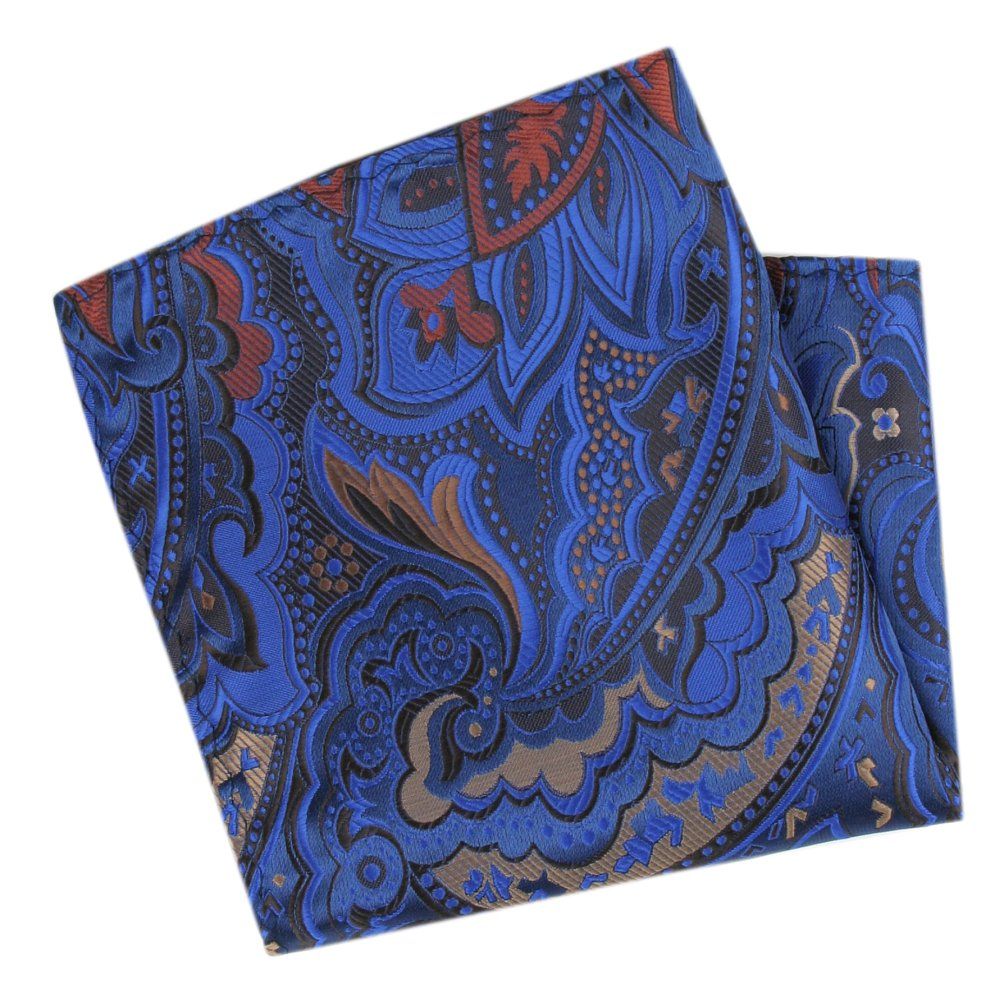Elegancka Poszetka Męska - Alties - Niebieska w Orientalny Wzór