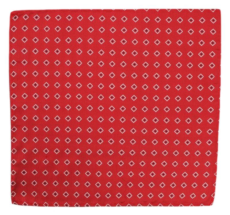 Wyrazista Poszetka Męska, Alties, Wzór w Figury Geometryczne, Czerwona